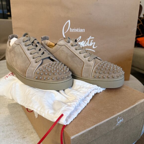 Christian Louboutin 3160934 Brown Suede Louis Jr. Spikes Orlato Sneaker, 45.5 46 - Picture 15 of 15